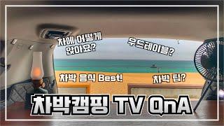 [노하우] 차박 캠핑 TV QnA ｜차에 어떻게 앉아요?｜우드테이블?｜차박팁?｜차박 음식 Best!｜차박 캠핑 TV