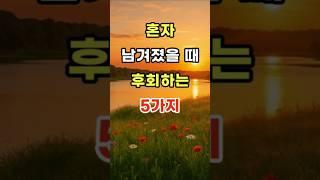 혼자 남겨졌을 때 후회하는 5가지   #명언#조언#좋은말#삶의지혜