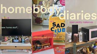 homebody diaries ️ new home stuff, unboxing sad club and smiski, open pantry makeover