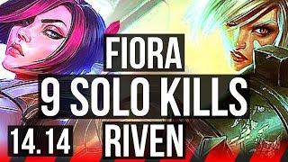 FIORA vs RIVEN (TOP) | 76% winrate, 9 solo kills | VN Grandmaster | 14.14