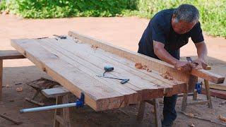 Chinese Master Carpenter Made A Big Workbench Out Of Scrap Wood，Incredible Woodworking Projects