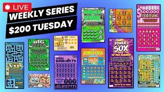 WEEKLY SERIES: $200 TUESDAYSCRATCHING LOTTERY TICKETS FROM MULTIPLE STATES