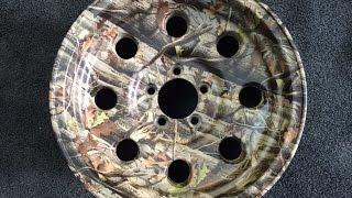 Hydro dipping a 15 inch wheel in camo