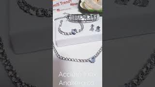 Luce Pura Collana Orecchini Bracciali in Acciaio & Zirconi | Anomis Trendy #Bijoux #handmade #jewels