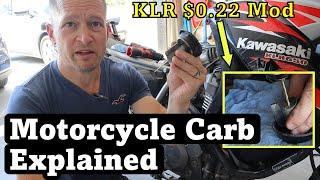Motorcycle Carb Needle Adjustment How-To (How a CV Carb Works) | KLR $0.22 Mod