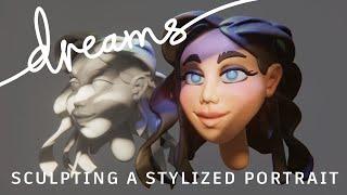 Sculpting a girl in Dreams, PS5. Realtime process