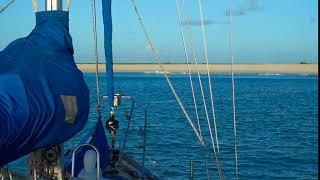 Anchored off the beach in slow mo, Low Bay, Barbuda