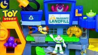 Funny Toy Story Stories for Kids Imaginext Toys Landfill Pizza Planet Playset Woody Bo Peep Set