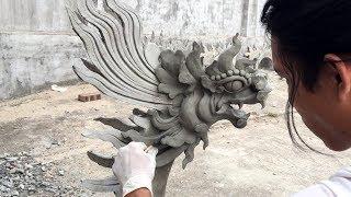 Construction of dragon statues by cement - NTD construction