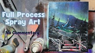 Northern Lights Spray Paint Art, Full Process