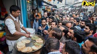 Cheapest Punjab Street Food Breakfast at Roadside | 70 Rs For Aalo Saag Paratha | Pakistani Food