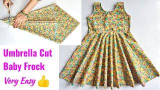 Very Easy Umbrella Cut Baby frock cutting and stitching Full