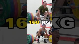 160 KG Snatch Deadlift with Teammates #olympicweightlifting #deadlift #fitness