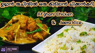 Afghani Chicken Gravy | Chicken Afghani Recipe | അഫ്ഗാനി ചിക്കൻ | Jeera Rice | J2H Trine Vlogs