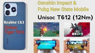 Realme C63 Game Test & Review | Genshin Impact, Pubg New State Mobile, Graphics Test, Tiger T612