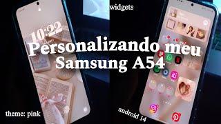 Organizando meu celular novo do zero 🩷️ |  walpappers, apps, tour completo |  Samsung a54