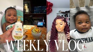 WEEKLY VLOG: POSTPARTUM HAIR LOSS, BABY 3 MONTH SHOTS, CLEANING AND MORE