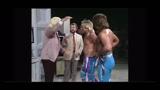 Ricky Morton slaps Ric Flair in the TBS Studios | World Championship Wrestling | March 29th 1986