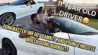 Donkmaster Mr Got Damn It and Young Throttle wreck doing burnouts  @mr.gotdamnit