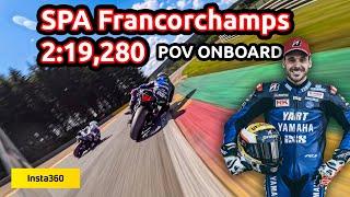 Spa-Francorchamps on a Yamaha R1! Canepa and Fritz lapping in 2.19.2 | Insta360 AcePro