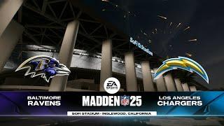 Madden 25 - Baltimore Ravens @ Los Angeles Chargers - Week 12 Monday Night Football