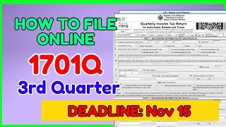 1701Q 3rd quarter: How to File 1701Q for 3rd Quarter using eBIR Online