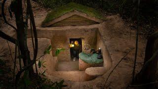 Girl Live Off Grid, Build The Most Comfortable Underground Home Kitchen to Cook