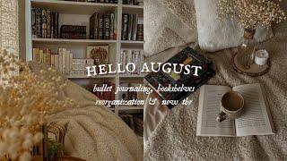 Hello august | bullet journaling, bookshelves reorganization and a new tbr ️️