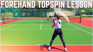 Teaching Anna How to Get More Topspin on the Forehand