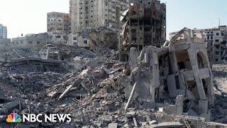 Drone video reveals the huge scale of destruction in Gaza City caused by Israeli bombardments