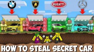 What car WILL MY FAMILY STEAL ? BMW vs LAMBORGHINI vs BUGATTI vs MERCEDES in Minecraft !