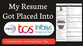 My Resume That Got Me Into Wipro Infosys & Tcs | Resume Tips For Freshers | Classic Technology