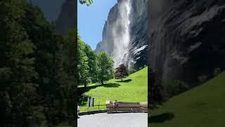 The Staubbach falls in tallest free-falling waterfall in Switzerland. #shorts #switzerland #schweiz