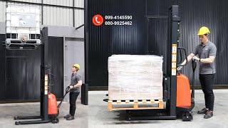 วิธีการใช้งาน รถยกไฟฟ้า รถยกสูงกึ่งไฟฟ้า (Semi-electric Stacker) ยกสูง 3.5เมตร