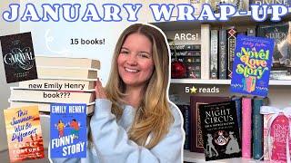 January reading wrap-up! (15 books, new releases, 5⭐️ reads)