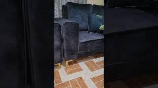 Sofa set (2,2,2,1) cloth velvet soft (charcoal gray) full fiber and spring,,#Kamilifurniture