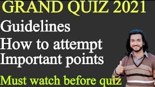 Vu grand quiz 2021 Guidelines, important points , how to attempt grand quiz