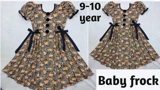 1 cut umbrella baby frock baby dress side plate frock cutting and stitching 9-10 year baby frock