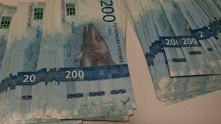 Norway money counting. Over 100,000 NOK