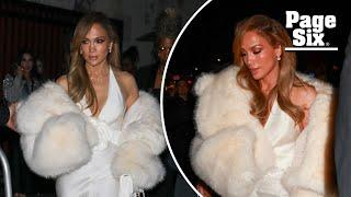 Jennifer Lopez goes for Old Hollywood glamour in all white at Golden Globes pre-party