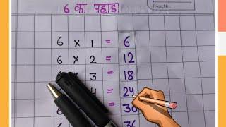 table of 6 in hindi, 6 ka pahada, hindi table of 6,6 का पहाडा़|