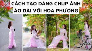 Cách tạo dáng chụp ảnh áo dài với hoa phượng | Miss Áo Dài