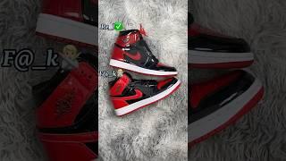 Real Vs Fake Patent Bred Jordan 1 #shorts #sneakerhead #viral