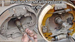 How to Repalace brake shoes!Suzuki Mehran!Full setting!