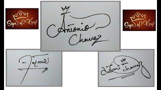 How to Draw Signature like a Billionaire (For Alphabet "A") - Signature for Name " Antonio Chavez "