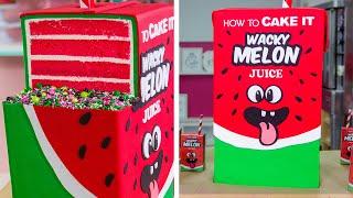 GIANT Juice Box Cake with JUICE INSIDE!! | How To Cake It