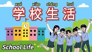 学校生活 词语和句子 | School Life in Mandarin Chinese | 中文學校生活 xuexiao shenghuo | school Chinese expressions