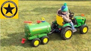 John Deere Ground Force with Water Trailer (Peg Perego) operated by Luke(2) TRACTOR for KIDS