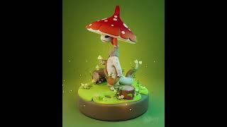 Mushroom Dragon (Blender 3D) #3d #blender #b3d