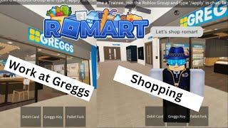 [Day 11] Work at Greggs and Shop around at RoMart (Roblox)